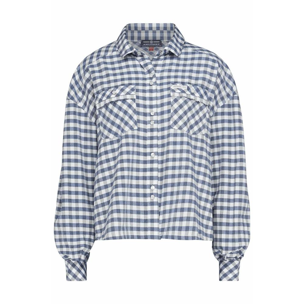 NEW AMUNDSEN women's wild country shirt in blue/white